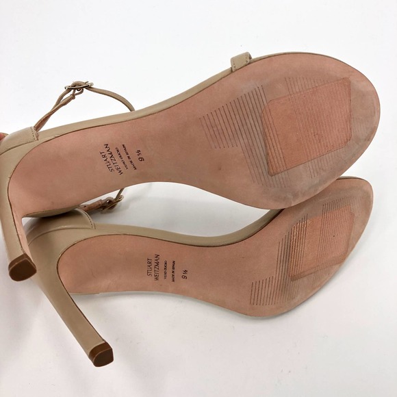 Stuart Weitzman Nudistsong Strap Bambina Leather Open Toe Ankle Sandals Size 9.5 - Picture 6 of 9